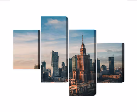 Canvastavla - Warsaw and the view of the palace of