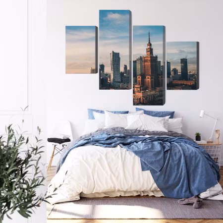 Canvastavla - Warsaw and the view of the palace of