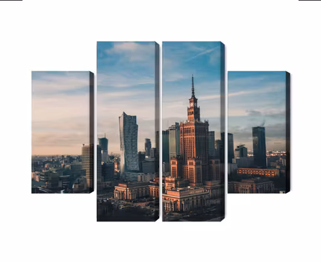 Canvastavla - Warsaw and the view of the palace of