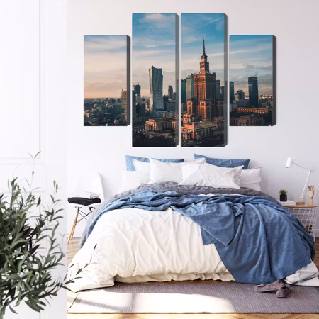 Canvastavla - Warsaw and the view of the palace of