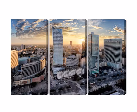 Canvastavla - Warsaw skyscrapers at sunset