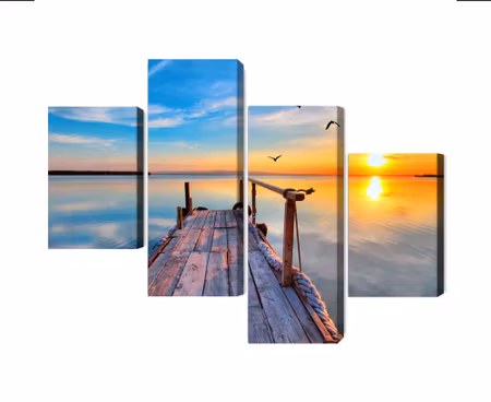 Canvastavla - West by the lake