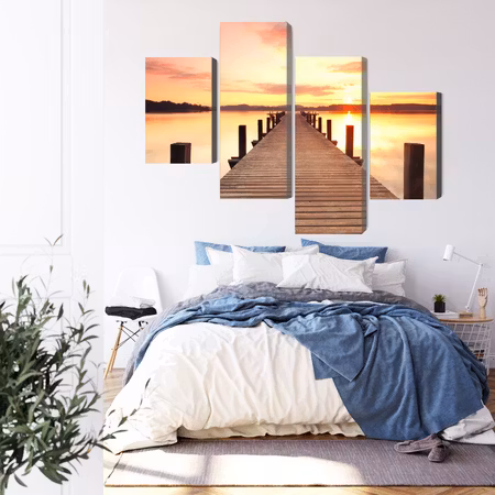 Canvastavla - Sunset on the pier