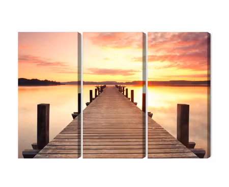 Canvastavla - Sunset on the pier