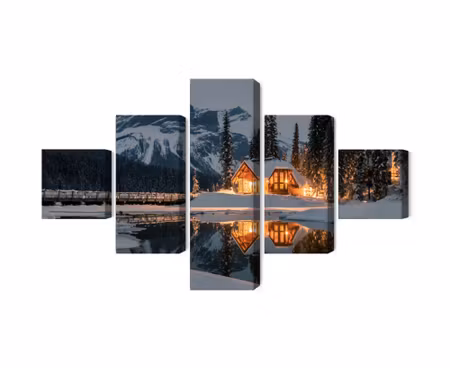 Canvastavla - Emerald lake in Canada in winter