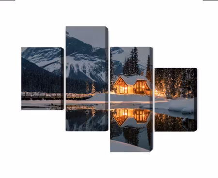 Canvastavla - Emerald lake in Canada in winter