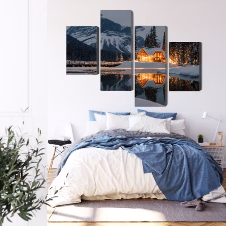 Canvastavla - Emerald lake in Canada in winter