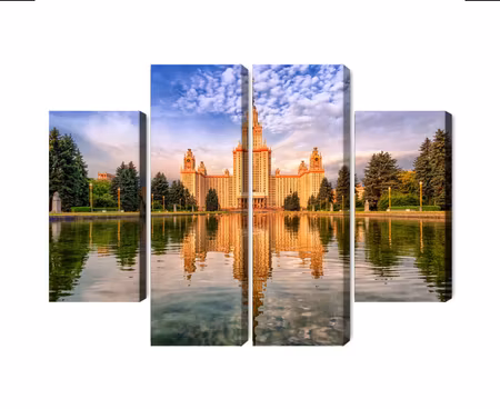 Canvastavla - View of the building of the moscow state