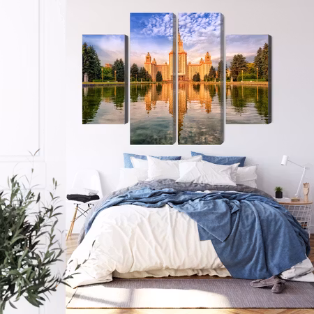 Canvastavla - View of the building of the moscow state