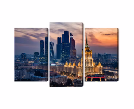 Canvastavla - Aerial view of the moscow skyline