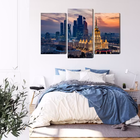 Canvastavla - Aerial view of the moscow skyline