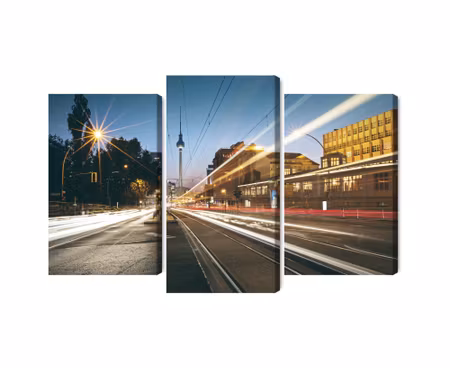 Canvastavla - Panoramic view of the streets of berlin