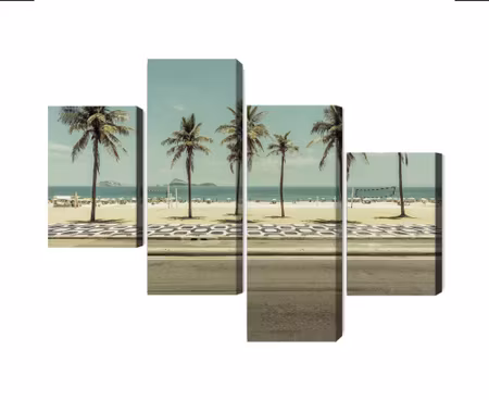 Canvastavla - Palm trees on the ipanema beach in rio