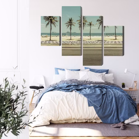 Canvastavla - Palm trees on the ipanema beach in rio