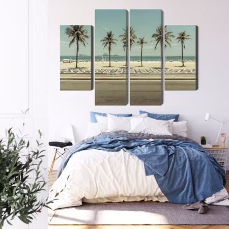 Canvastavla - Palm trees on the ipanema beach in rio