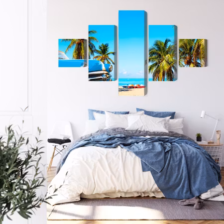 Canvastavla - Varadero beach in cuba and an american