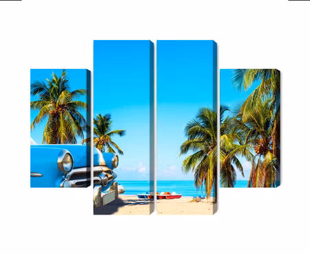 Canvastavla - Varadero beach in cuba and an american