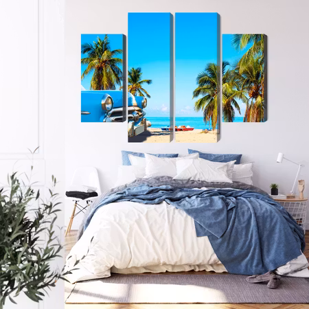 Canvastavla - Varadero beach in cuba and an american