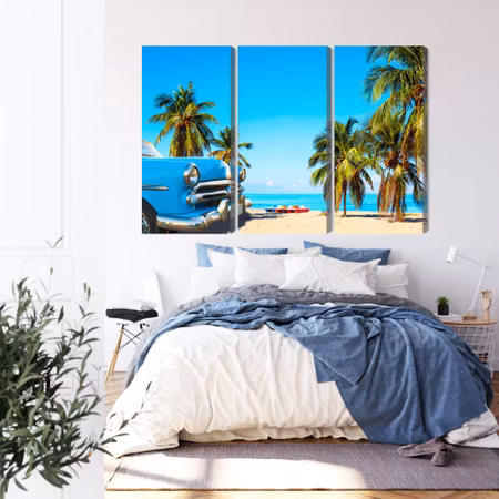 Canvastavla - Varadero beach in cuba and an american