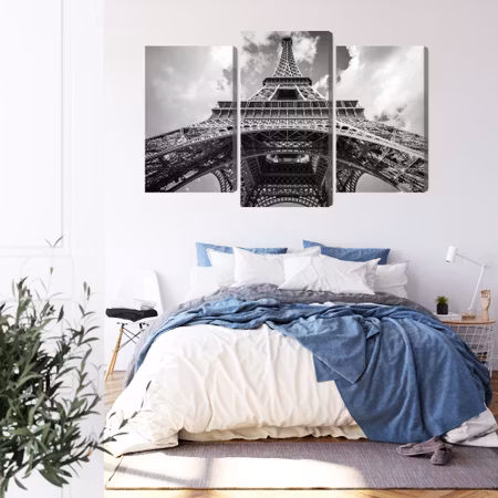 Canvastavla - Paris eiffel tower black and white view