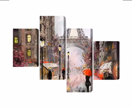 Canvastavla - View of the street of paris as painted