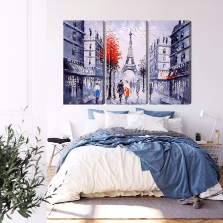 Canvastavla - The view of the paris street as if it