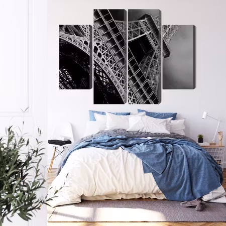 Canvastavla - Black and white eiffel tower view from