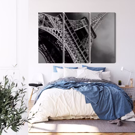 Canvastavla - Black and white eiffel tower view from