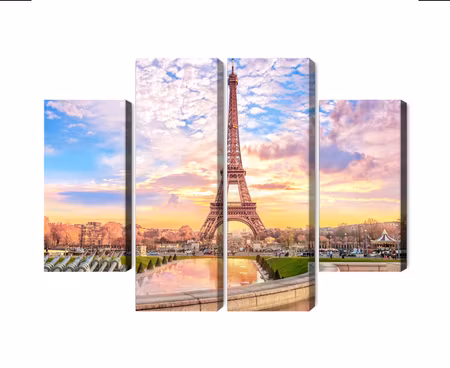 Canvastavla - Eiffel tower in paris at sunset