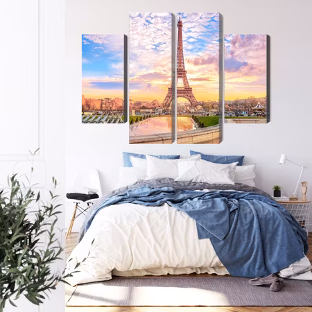 Canvastavla - Eiffel tower in paris at sunset