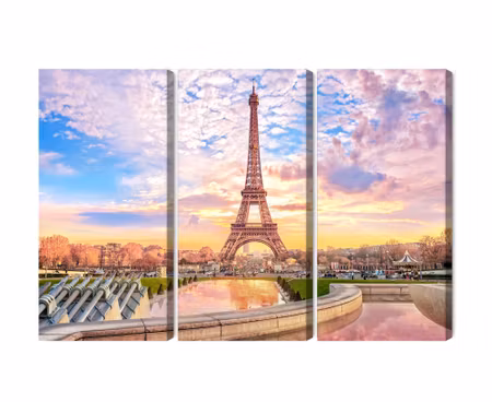 Canvastavla - Eiffel tower in paris at sunset