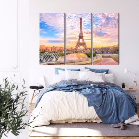 Canvastavla - Eiffel tower in paris at sunset