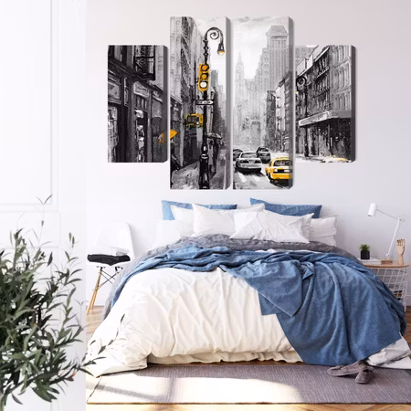 Canvastavla - American city street view