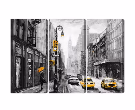 Canvastavla - American city street view