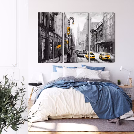 Canvastavla - American city street view