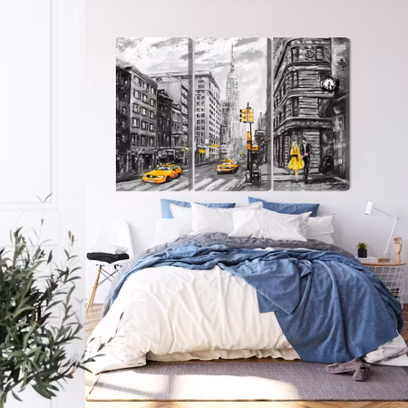 Canvastavla - View of the street of new york