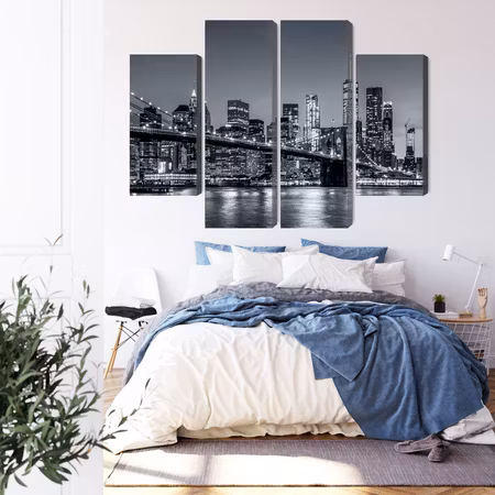 Canvastavla - Panorama of new york at night