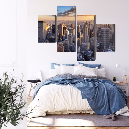 Canvastavla - 3d panorama of new york city