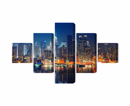 Canvastavla - Panoramic view of manhattan at night