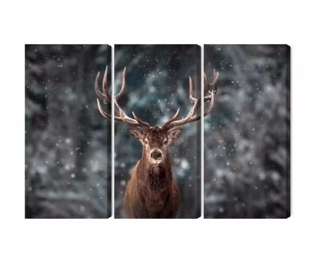 Canvastavla - Deer in the forest 3d