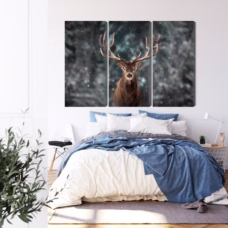 Canvastavla - Deer in the forest 3d