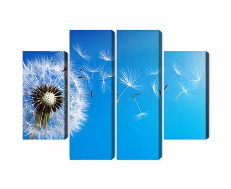 Canvastavla - Dandelion with flying seeds