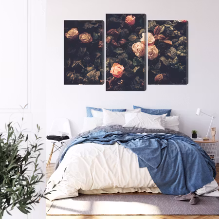 Canvastavla - Pastel roses in vintage style