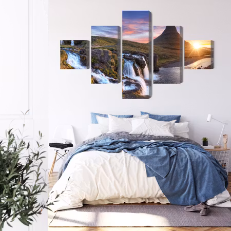 Canvastavla - Kirkjufell mountain with waterfalls