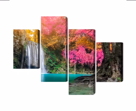 Canvastavla - A beautiful forest waterfall