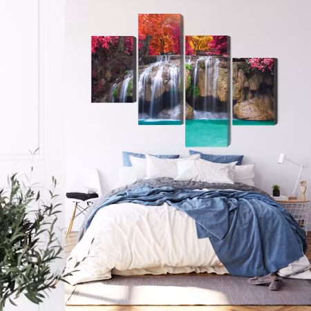 Canvastavla - A waterfall in the deep forest