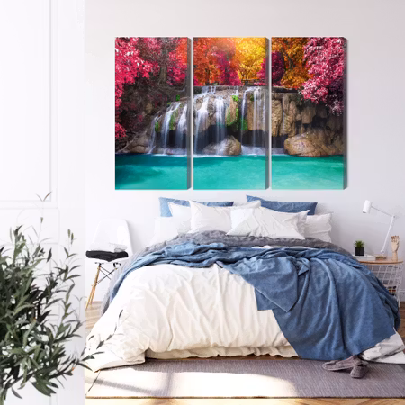 Canvastavla - A waterfall in the deep forest