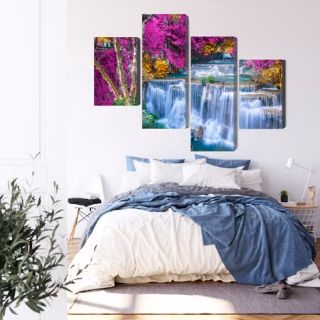 Canvastavla - A waterfall in the fall season