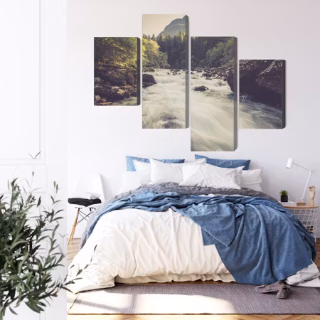 Canvastavla - Mountain river in the forest