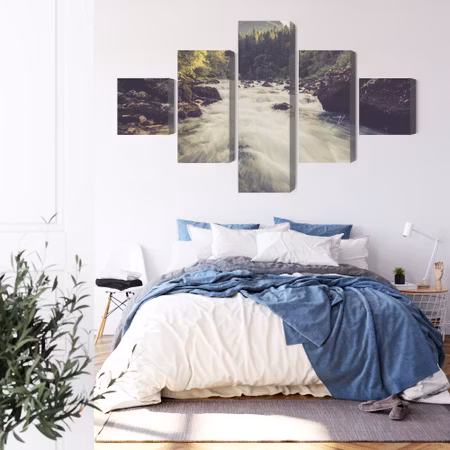 Canvastavla - Mountain river in the forest